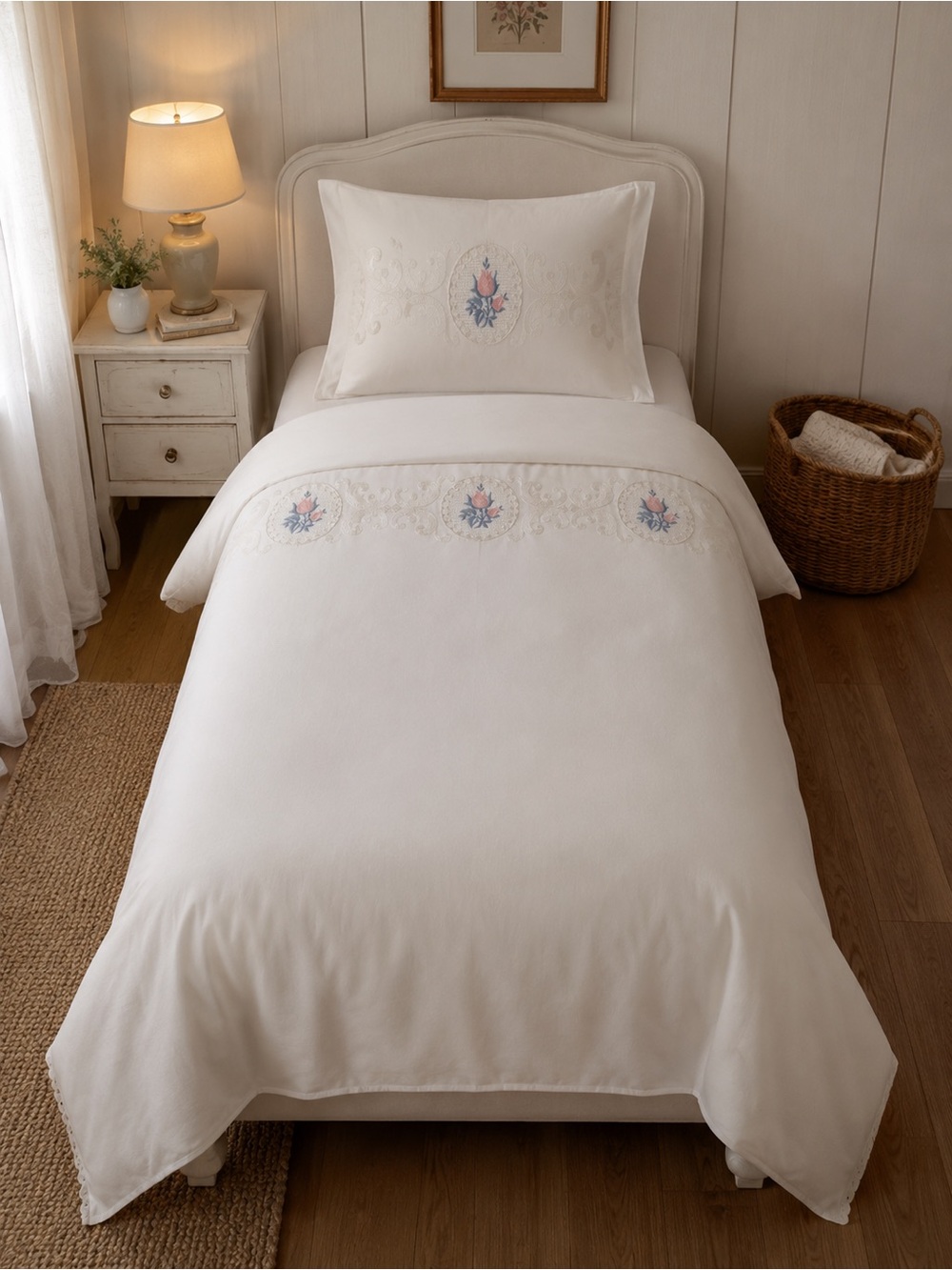 Vintage 100% Cotton Twin Bedding Set - Made in Slovenia